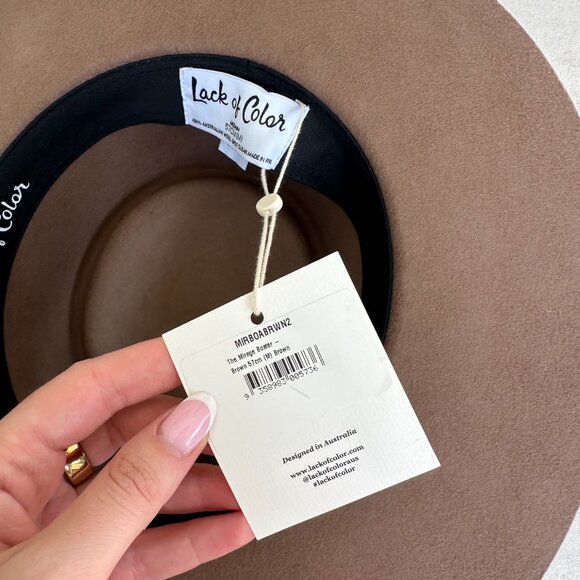 NWT Lack Of Color The Mirage Boater Hat In Brown Wide Brim Suede Band - Picture 4 of 14